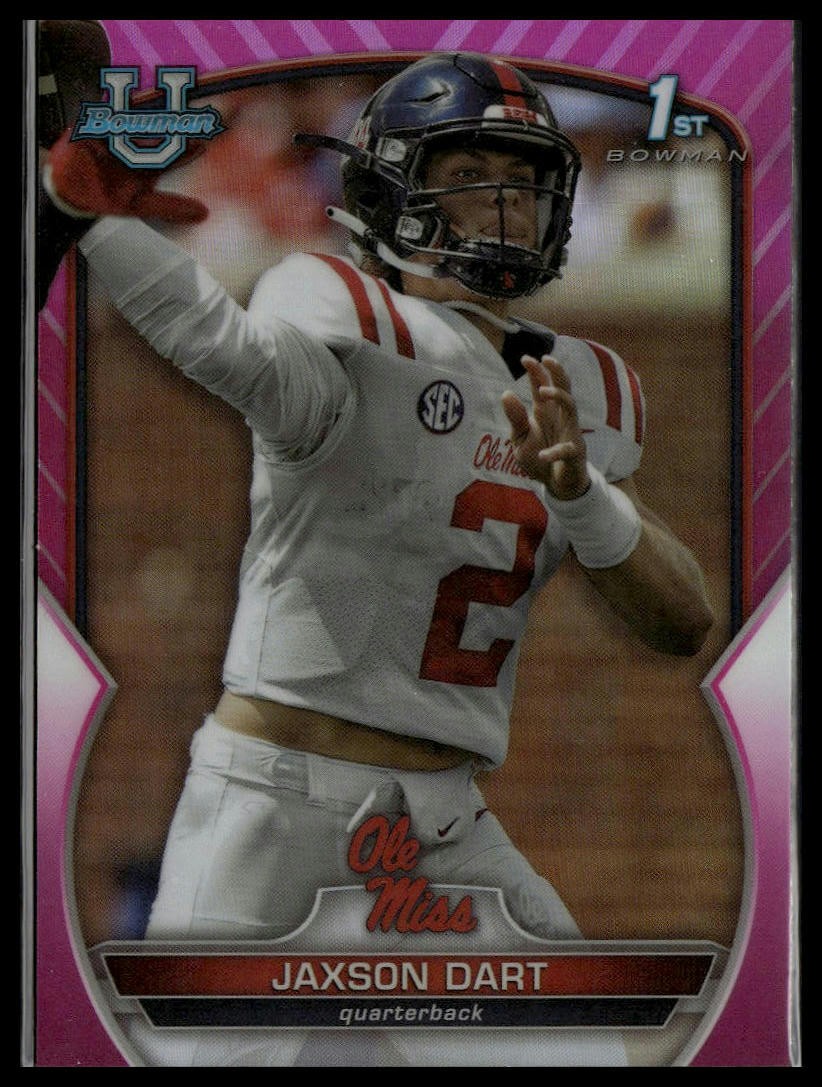 2022 Bowman University Chrome #94 Jaxson Dart Pink Refractor