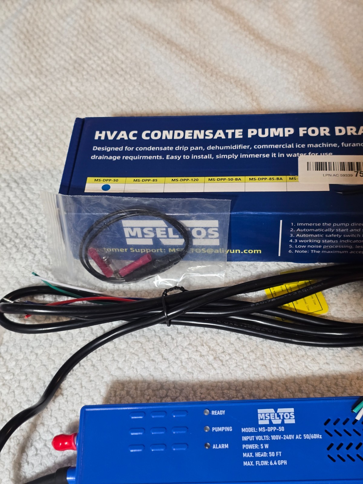 6.4GPH 50FT Max Head Drip Pan HVAC Condensate Pump 110V/230V Auto Safety SwitchK