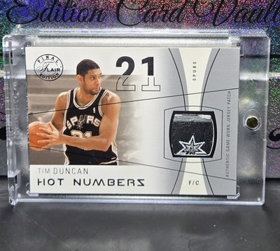 Tim Duncan Spur Logo Patch Jersey Game Worn Flair Final Edition SP /57 Spurs  