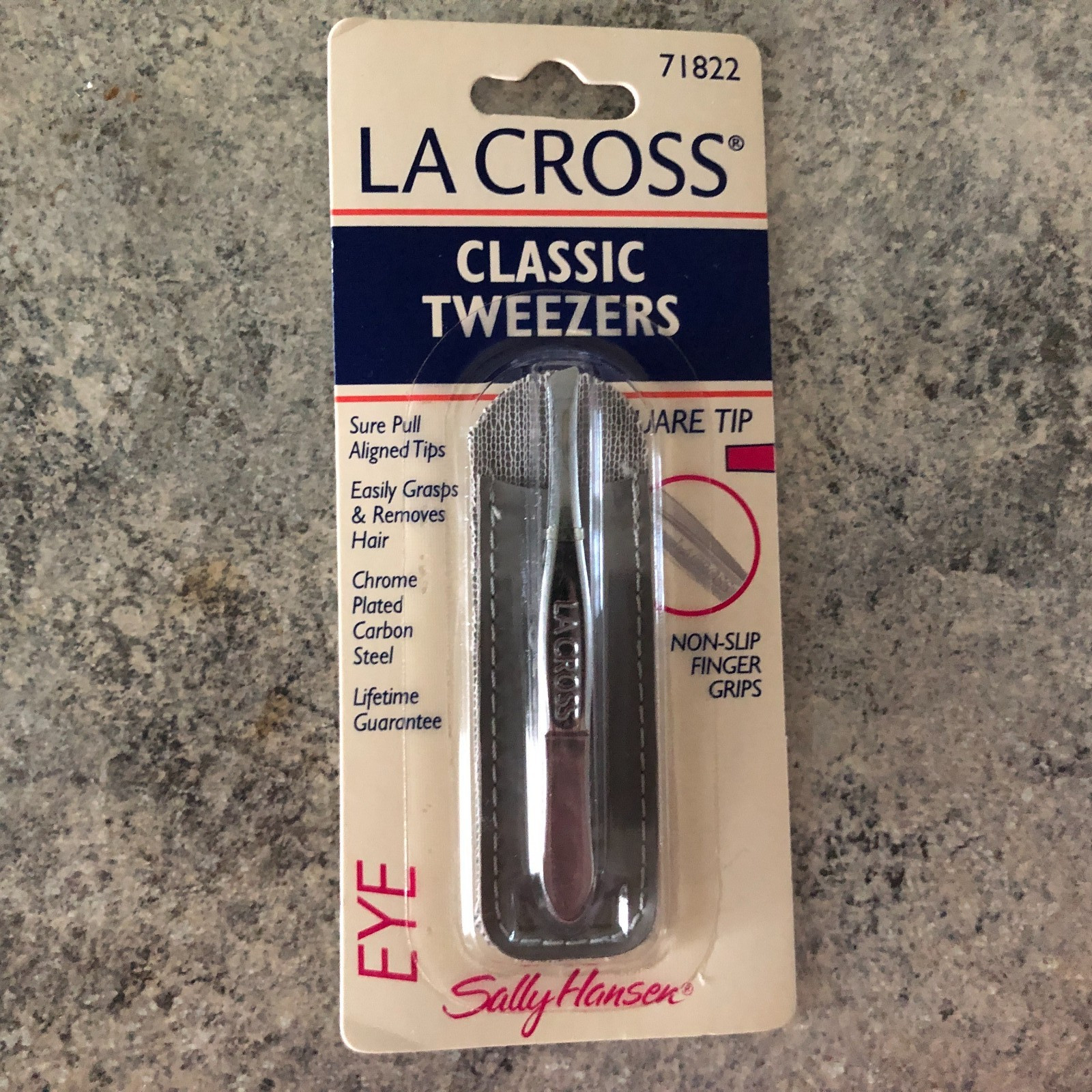 La Cross by Sally Hansen 71822 Classic Tweezers Square Tip Chrome Plated C Steel
