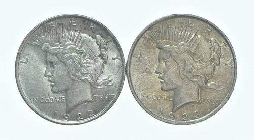 1922 & 1923 Peace Silver Dollar $1 Bullion Collection Lot *154