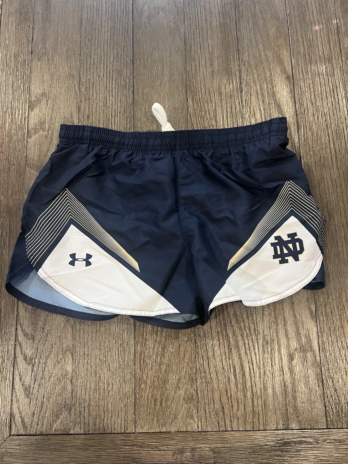Mens Under Armour Notre Dame Fighting Irish Team Issued Lined Running Shorts S