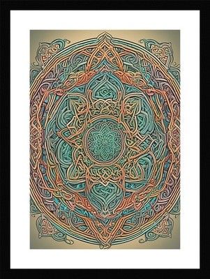 Lebendiges Mandala Muster gerahmtes Wandbild Poster Leinwanddruck Bild