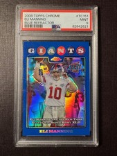 2008 Topps Chrome Eli Manning #TC151 Blue Refractor Sb 42 Giants PSA 9