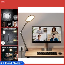 Video Conference Lighting with C-Clamp Dimmable Ring Light for Computer Webcam