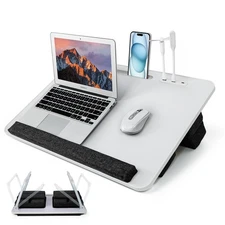 Lap Desk for Laptop with Cushion,Folding Laptop Desk for Bed with USB,Bed Des...