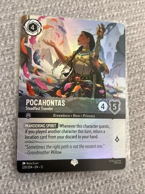 Disney Lorcana Pocahontas - Steadfast Traveler Enchanted Holo 220/204 Epic