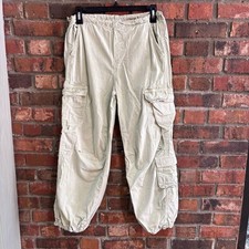Zara kids girls drawstring jogger cargo pants green 13-14
