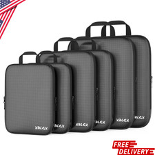 6-Piece Travel Compression Packing Cubes Set Luggage Organizer Bags for Carry-On