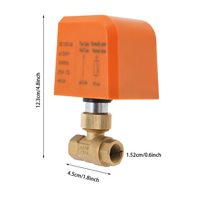 3/8'' Motorized Ball Valve N/C 110V to 220 VAC 2-wire Normally Closed Brass DN10