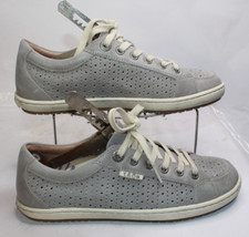 Taos Womens Sz 7.5 Gray Jester Low Top Perforated Leather Lace Up Sneaker 19211