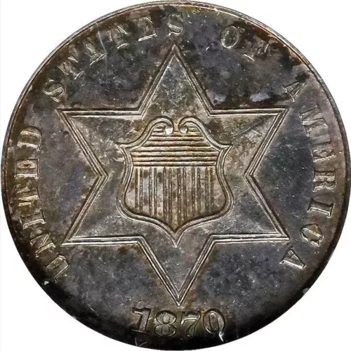 1870 NGC PR64 Mintage 3,000 + 1,000 Proof = 3rd Lowest Three Cent Silver 🔴  3CS
