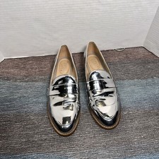 Franco Sarto Hudley Shiny silver women's size 6.5 Loafers