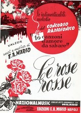 Spartito musicale Le rose rosse valzer linea melodica e accordi con testo