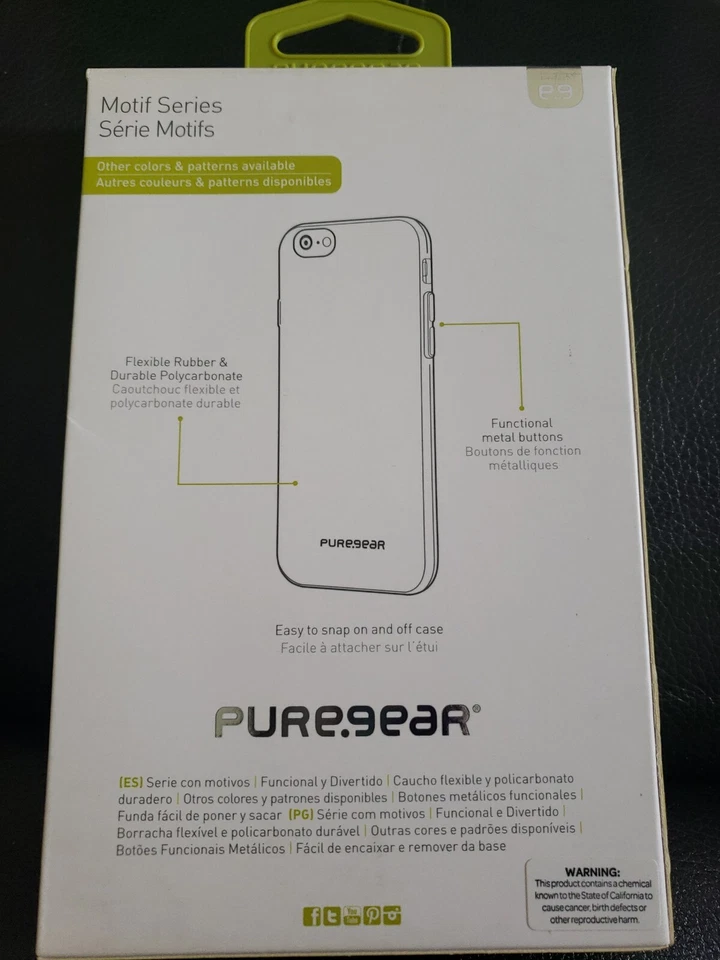FUNDA SERIE PUREGEAR MOTIVO PARA APPLE IPHONE 6/6S - TRANSPARENTE/IMPRESA Foto 2 de 3