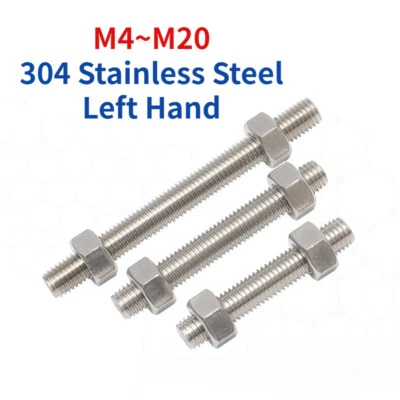 HUIRUIXIN A2 Stainless Steel Left Hand Threaded Bar - Rod Studding Allthread With Nuts
