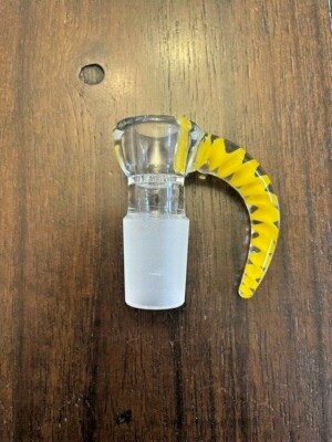 14mm Glass Hookah Bowl Yellow Big Horn Built-In Glass Screen