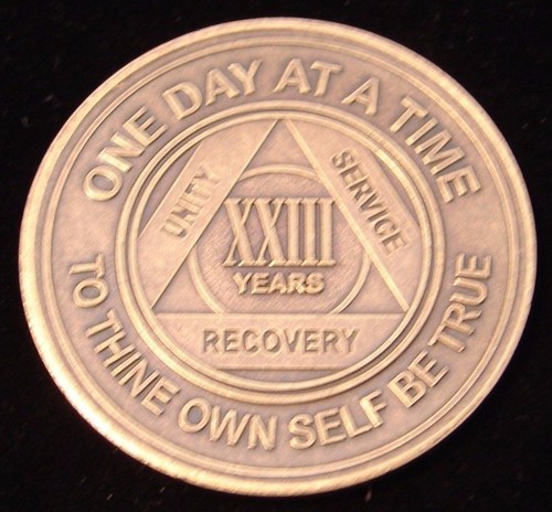 Alcoholics Anonymous AA 23 Year NEW Bronze METAL Medallion Token Coin ...