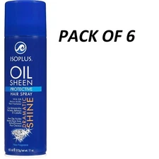Isoplus Oil Sheen Hair Spray 11 fl oz PACK OF 6