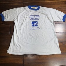 Vintage Bomark T Shirt XL White Single Stitch USA Made The Woodlands TX Masters