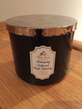 White Barn Mahogany Teakwood High Intensity 14.5 oz Three Wick Candle NEW MINT