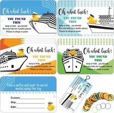 100 Sets Duck Duck Tags Ducking Game Card Cruise Duck Tags Cruising