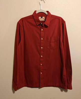 Topman Dress Shirt Button Up Mens Size Medium Red