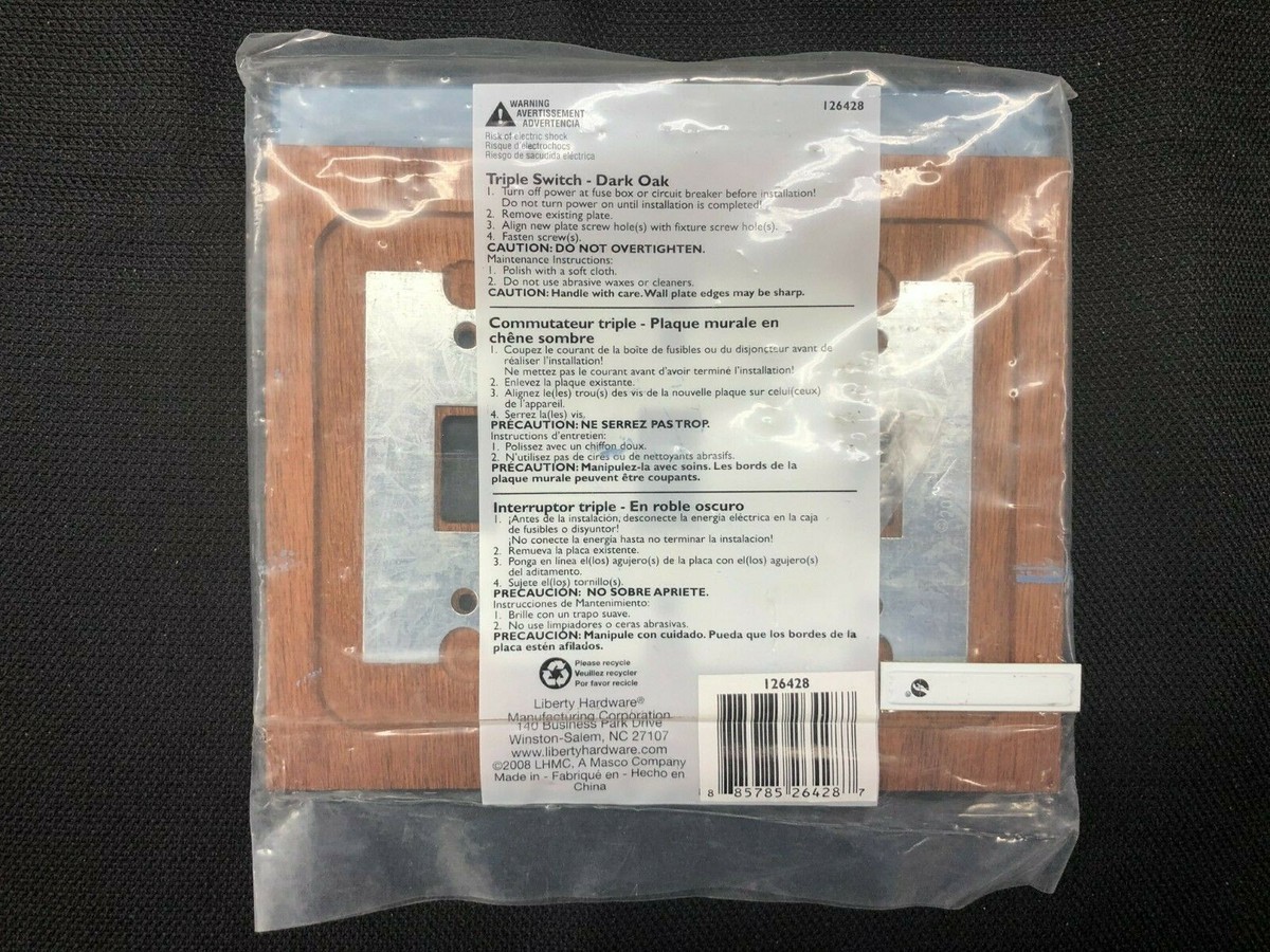 126428 BRAINERD TRIPLE SWITCH DECORATOR WALL PLATE COVER