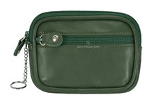 Real Leather Pouch UNISEX ZIP POCKET COIN CARD HOLDER WALLET Zip Pouch 1120