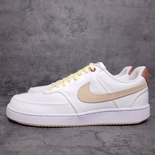 NIKE Court Vision Low Canvas Shoes Mens Size 11 Yellow White Sesame DV0736-100