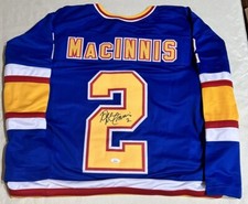 Al MacInnis Auto Autographed Custom Hockey Jersey JSA size XL