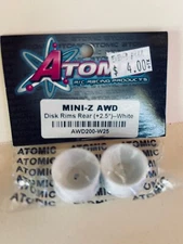 Atomic RC   for Mini-Z AWD Disk Rims Rear (+2.5*)  White AWD200-W25
