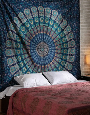 Indische Tapisserie Blume Wandbehang Mandala Dekor Hippie Tagesdecke Badetuch
