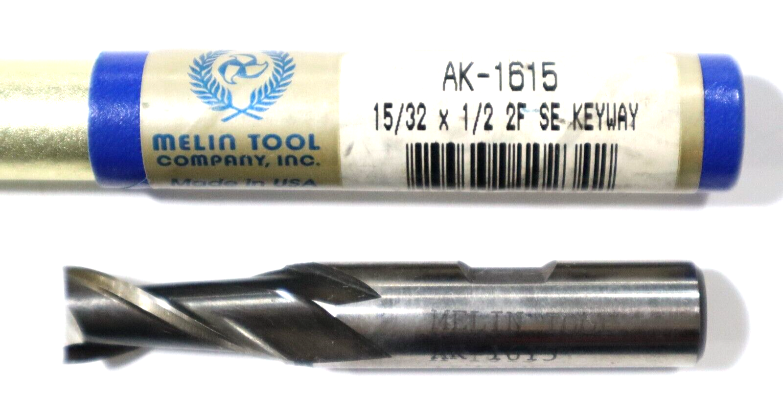MELIN TOOL, 15/32" 2 FLUTE HSS END MILL CC KEYWAY TOLERANCES AK1615