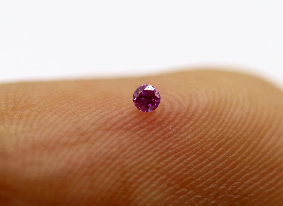 Round Brilliant Cut SI1 Real Diamond Dark Pink Color 1.5 MM Certified 0.023 Ct - Image 4 of 4