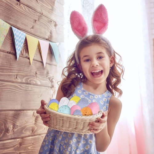32 Pcs Assorted Faux Foam Speckled Easter Eggs, Decorative Pastel Eggs for DIY W - Picture 4 of 7