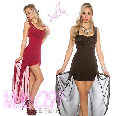 Vestito donna mini abito asimmetrico miniabito velo tubino party