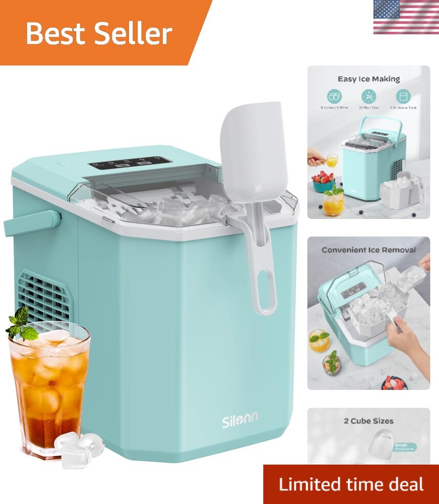 Portable Self-Cleaning Ice Maker Machine with 26 lbs Daily Output for Home Use-image