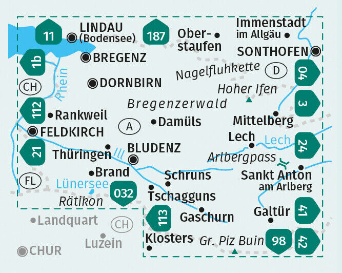 Thumbnail - Kompass Wanderkarten-set 292 Vorarlberg (2 Karten) 1:50.000 | 2022 |