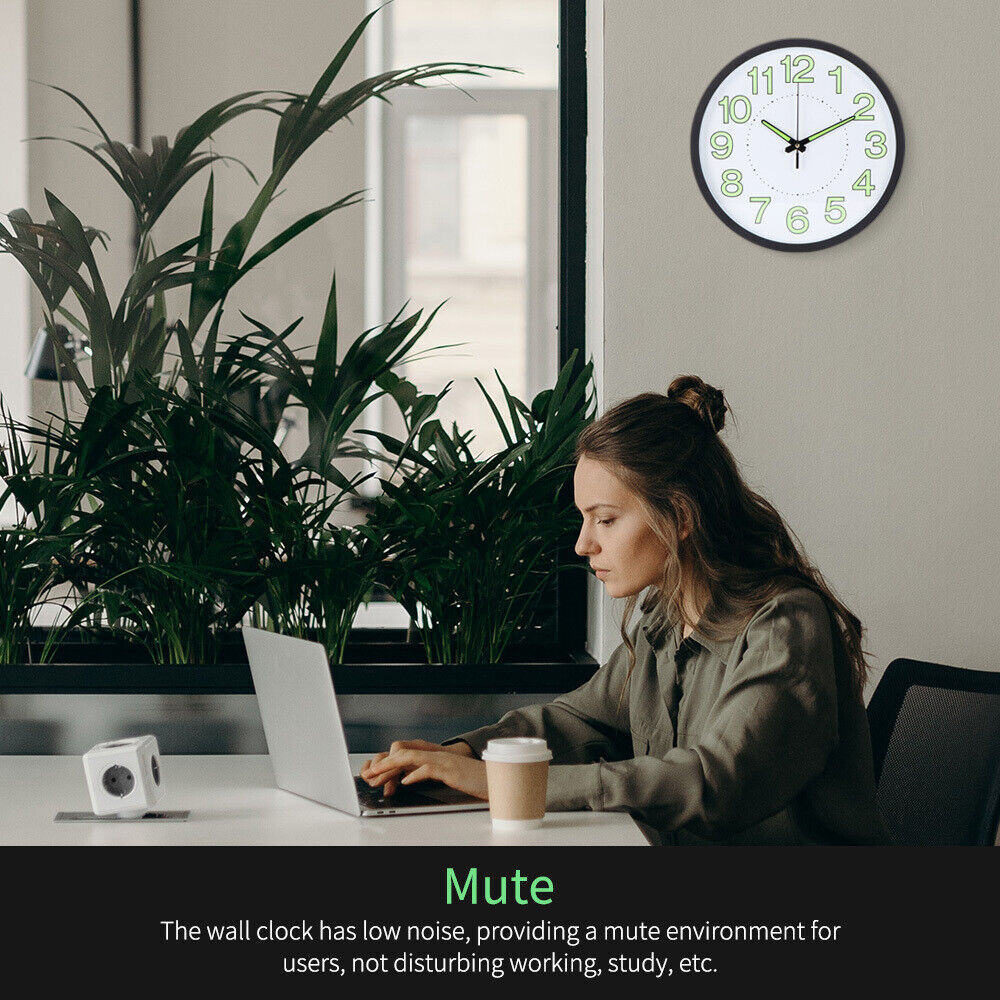 30CM Large Luminous Wall Clocks Glow In The Dark Silent Digital Clock