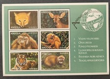 Angola 1999 / Animals of the World - swift fox, golden lion tamarin ...  / 6v ms