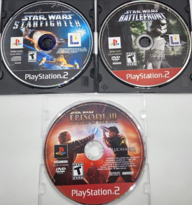 Lot of 3 Star Wars Games - Playstation 2 PS2 Discs Only