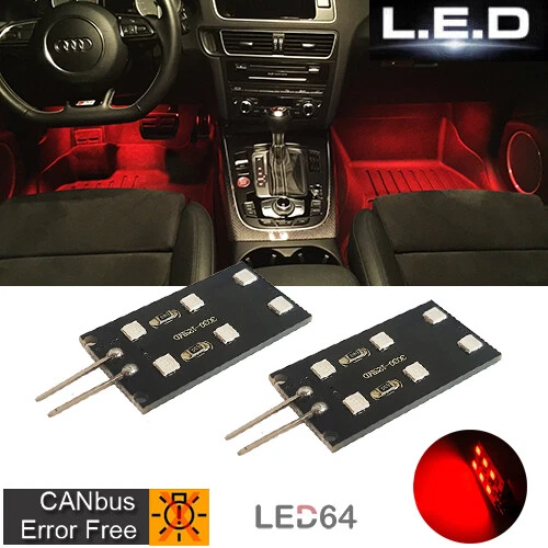 2 Red LED Cards for Lighting Module Floor/Feet Audi A3 A4 A5 A8 Q5 Q7 TT