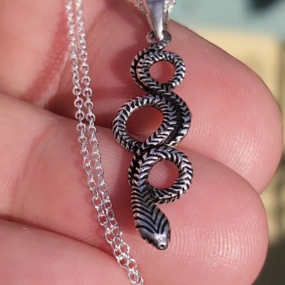 Collana con ciondolo fiore rosa in argento sterling s925 18/20