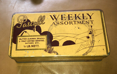 BIN Vintage Pascall Wochensortiment Dose, 30er Jahre Dose