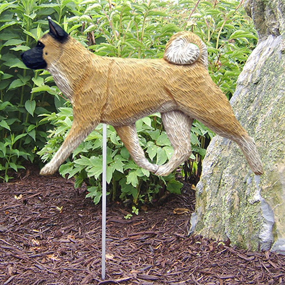 Akita Outdoor Garden Sign Hand Painted Figure Fawn