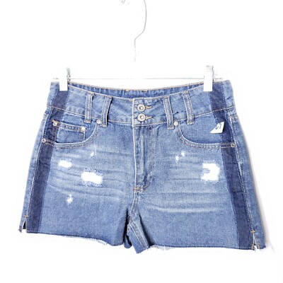 Maurices Distressed Denim Jean Short Shorts Size 1/2 Reg Womens Lady Juniors