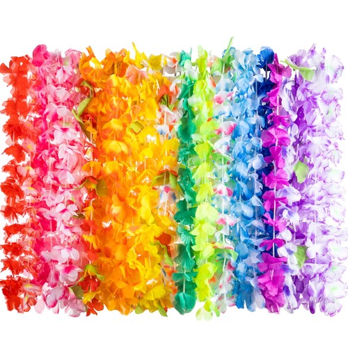 24 Stck. Hawaii Leis Halskette Bunt Tropisch Blumen Girlande für Beach Party - Bild 1 von 9