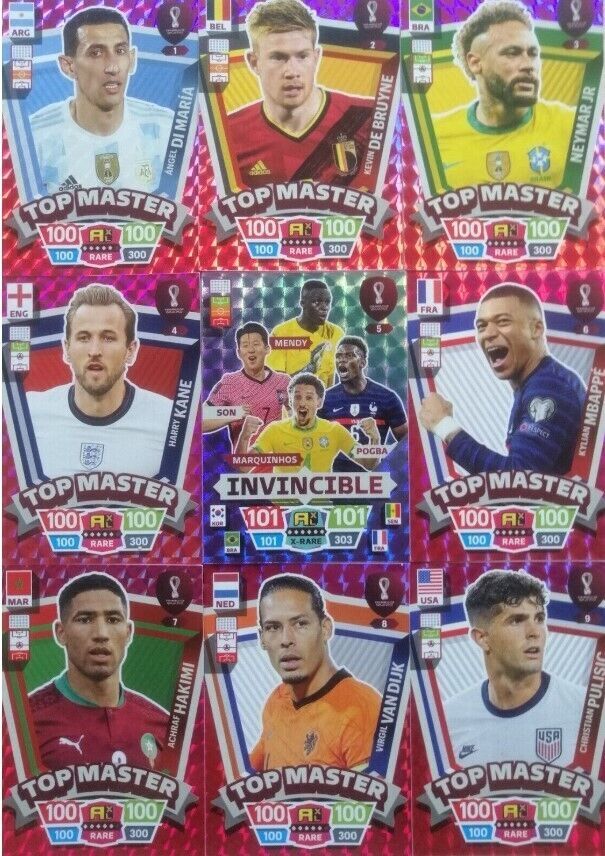 COUPE DU MONDE de Football FIFA QATAR 2022 Panini bordure Rouge Jean