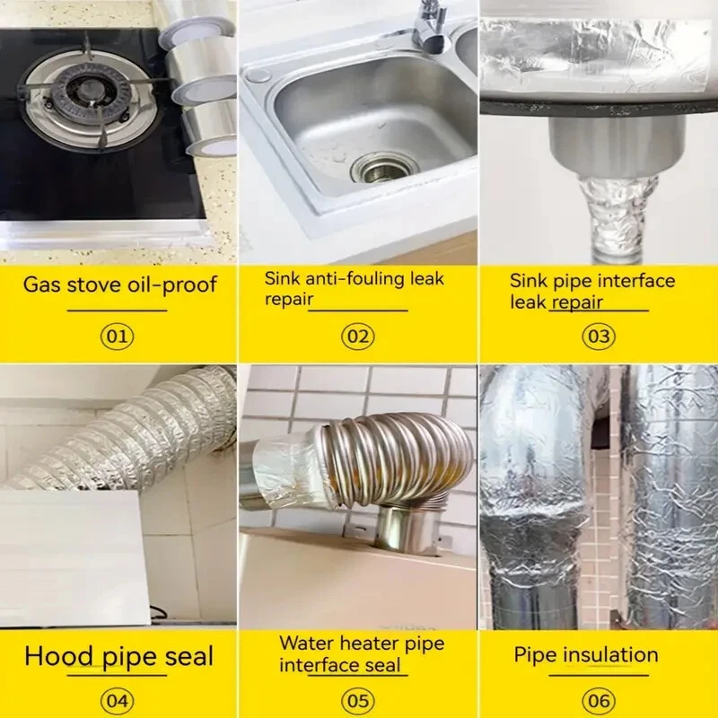 5m nastro In Alluminio Resistente Alte Temperature Riparazione Sigillante - Immagine 4 di 4